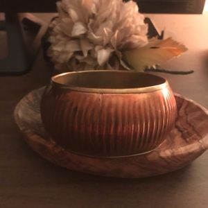 Copper and brass slide on bracelet